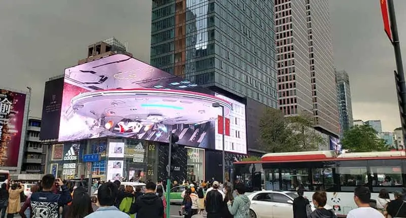 Sign of development across The era : naked eye 3d advertising screen